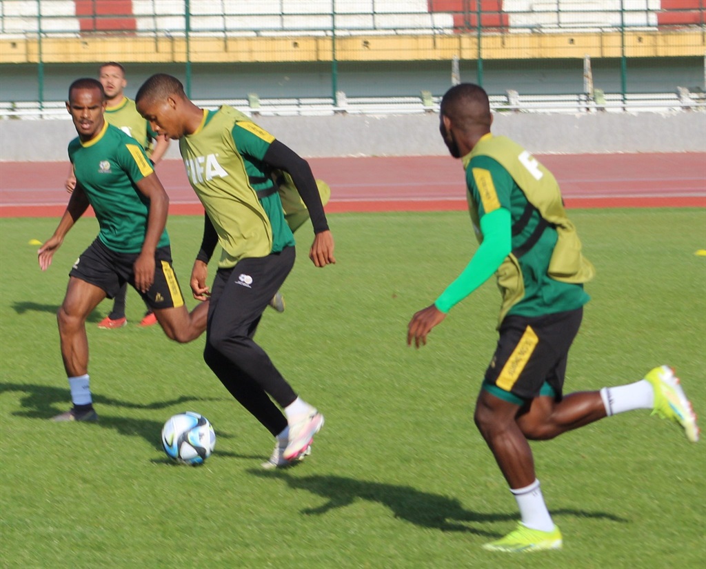 Bafana Bafana players put in the preparations for their friendly match against Algeria.