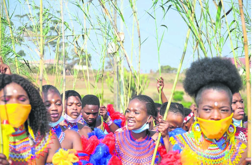 Zulu maidens attend the 37th annual Reed Dance at the Emachobeni royal palace in Nongoma on Saturday.