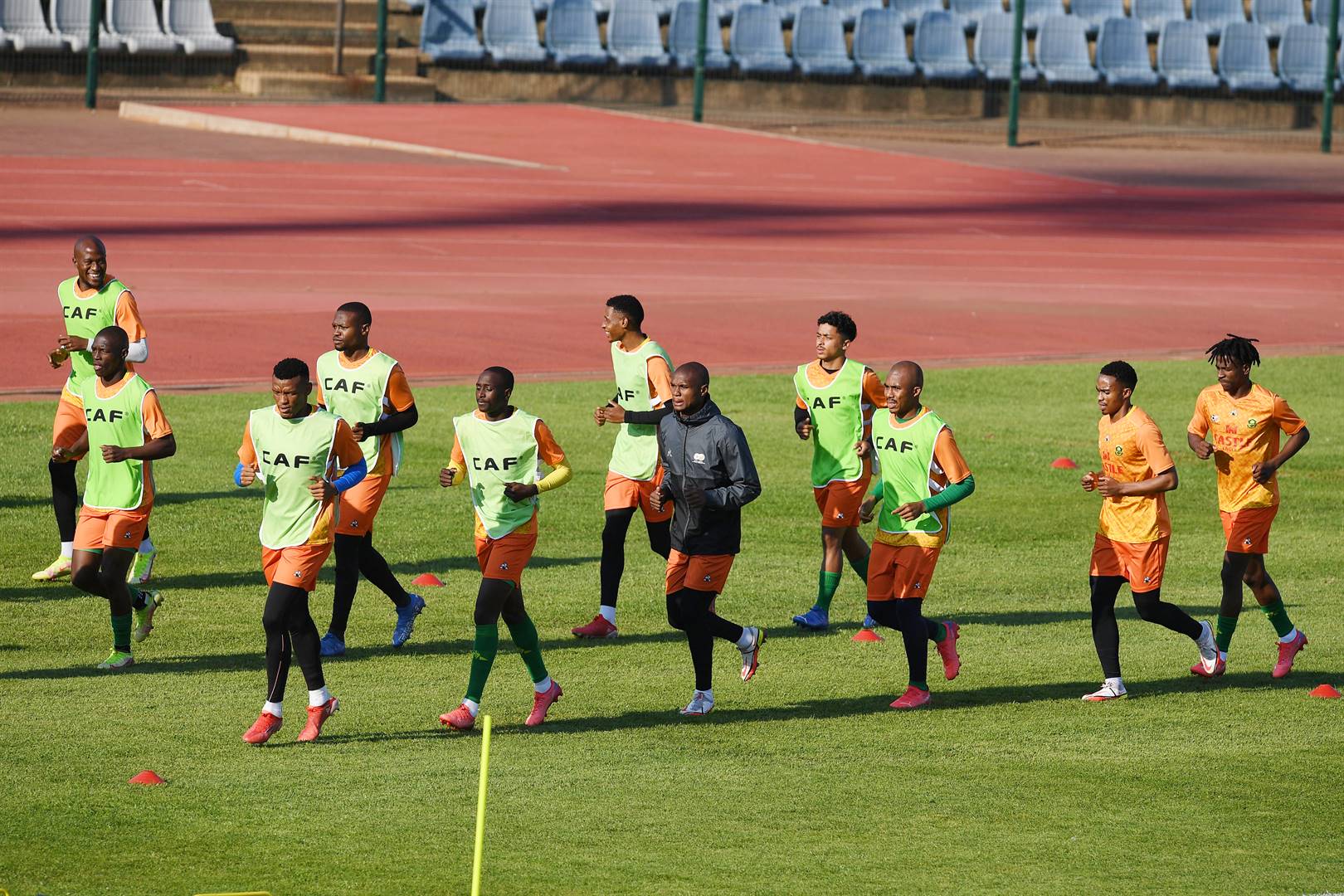 Bafafan Bafana players going through the drills during the team’s training session at the Dobsonville Stadium in Soweto this week. Photo: Lefty Shivambu/Gallo Images