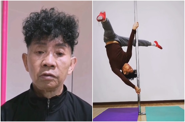 Look, no hands: 72-year-old grandfather becomes a pole-dancing sensation
