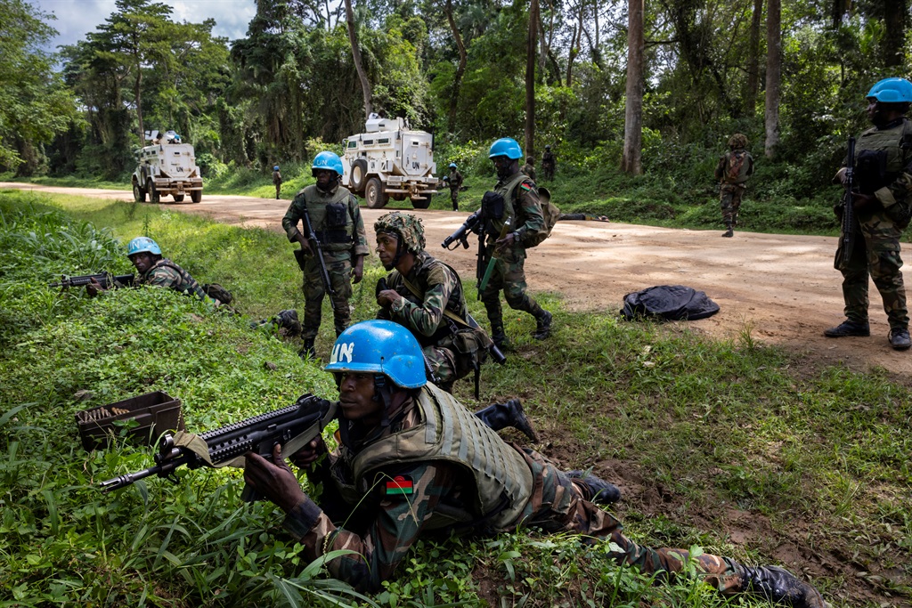 Congolese Army Soldiers and UN troops.  