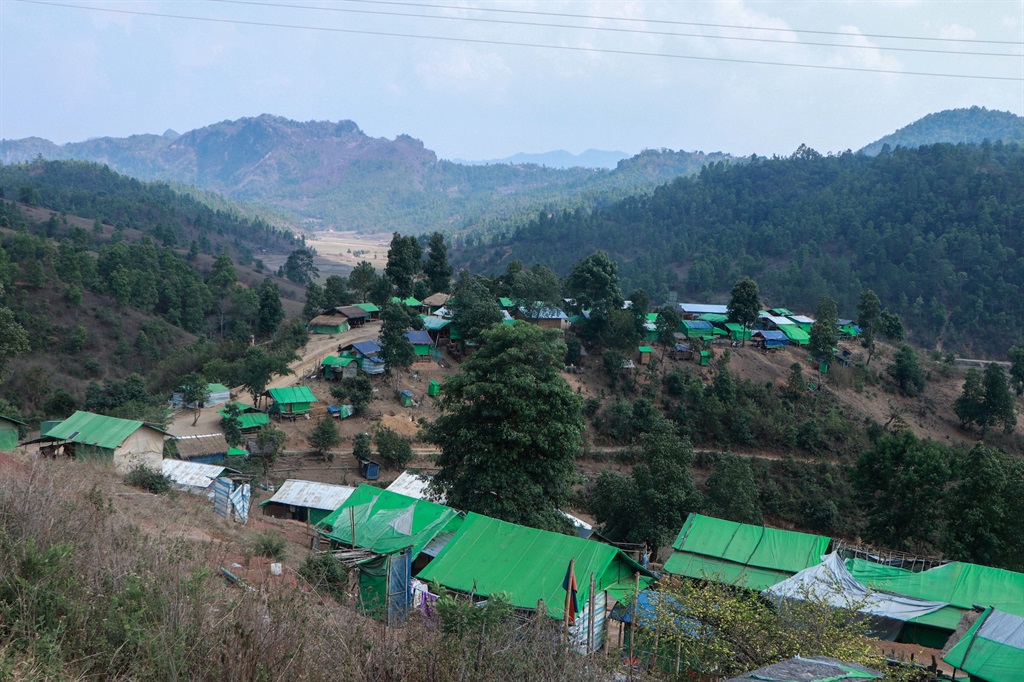 A camp for internally displaced people in Demoso township, in Myanmar's eastern Kayah state, in April 2024. (AFP)