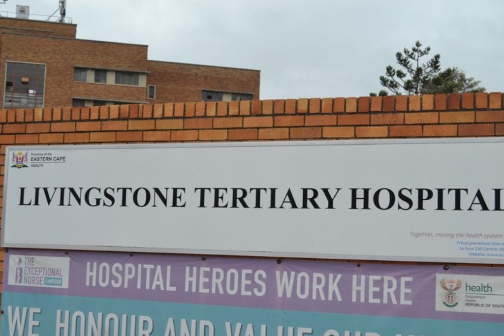 Security guards at Livingstone Tertiary Hospital in Gqeberha and other hospitals and clinics in the Eastern Cape have not been paid after the Department of Health failed to pay contractors. (Thamsanqa Mbovane/GroundUp)

