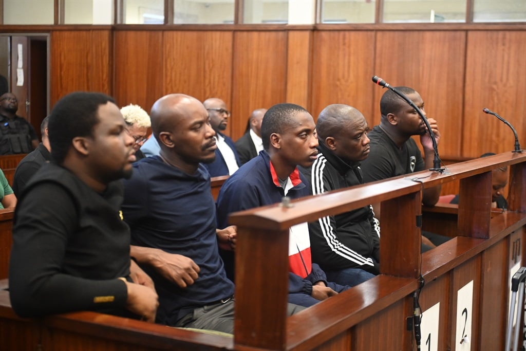 Five suspects, Lindokuhle Mkhwanazi, Lindani Ndimande, Siyanda Myeza, Mziwethemba Gwabeni and Lindokuhle Ndimande, appeared in the Durban Magistrates Court on Wednesday, 27 March. Photo by Jabulani Langa