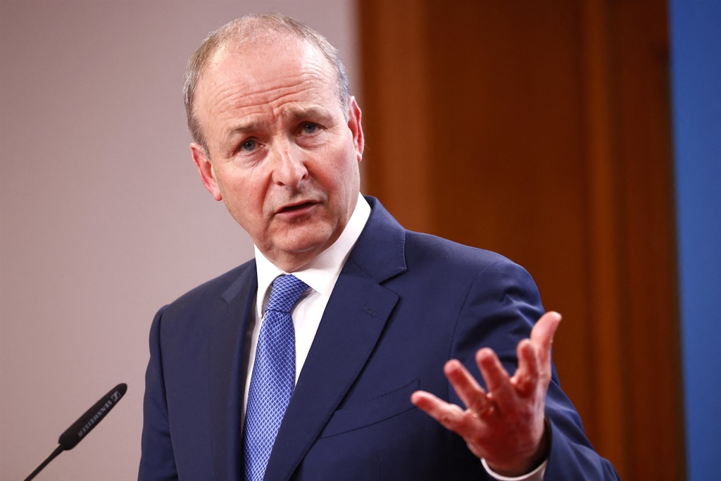 Irish Foreign minister Micheal Martin attends at a press conference in Berlin in January 2024. (MICHELE TANTUSSI / AFP)