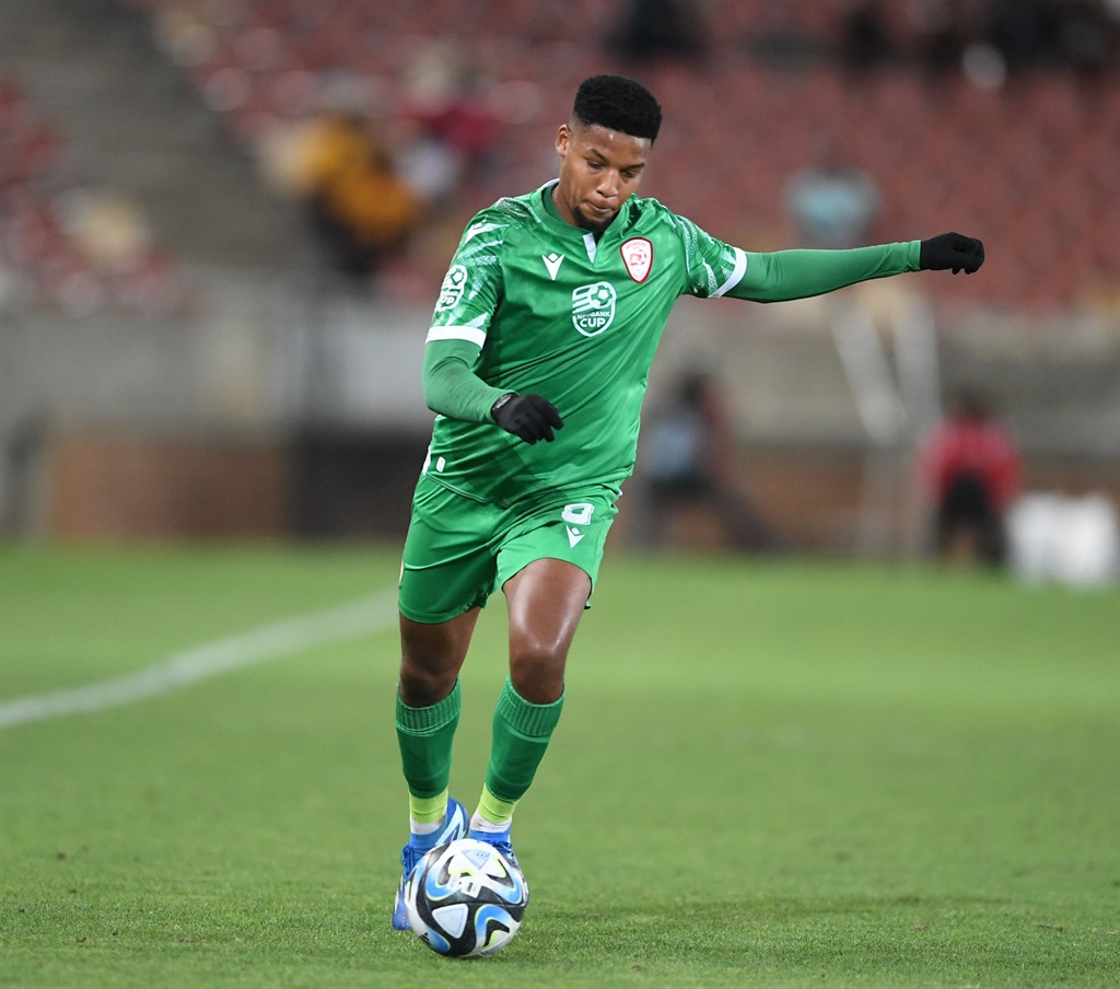 POLOKWANE, SOUTH AFRICA - MARCH 14: Jamie Webber of Sekhukhune United during the Nedbank Cup, Last 16 match between Sekhukhune United and AmaZulu FC at Peter Mokaba Stadium on March 14, 2024 in Polokwane, South Africa. (Photo by Philip Maeta/Gallo Images)