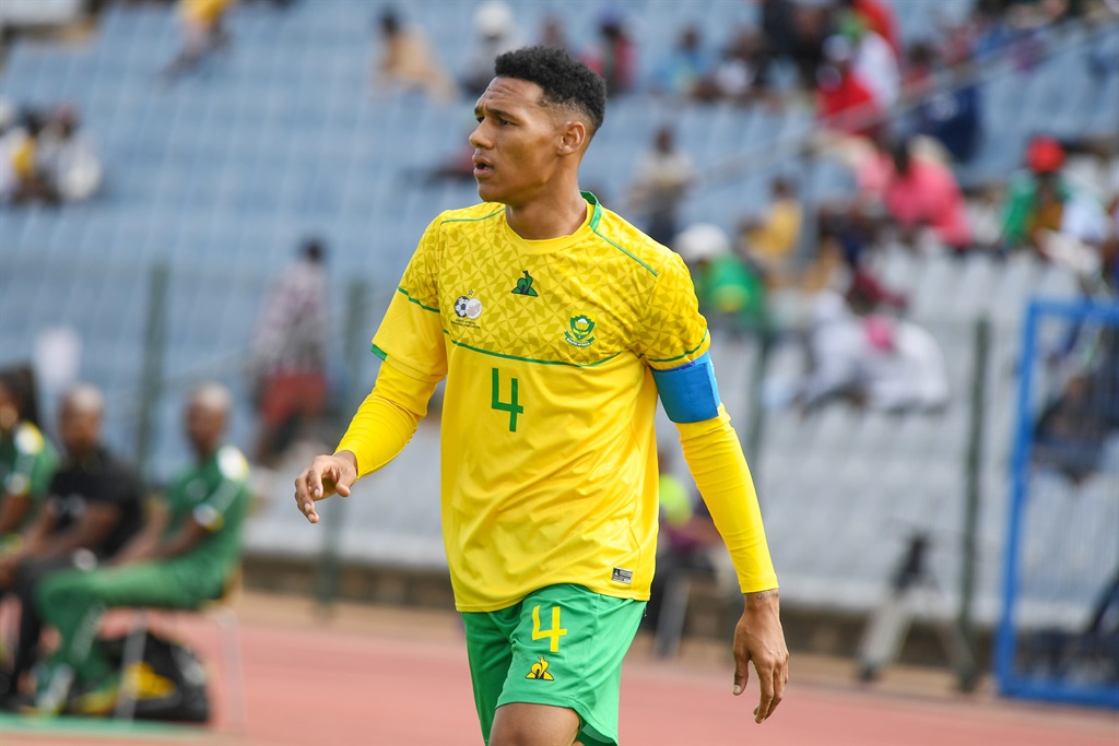 JOHANNESBURG, SOUTH AFRICA - MARCH 23: Keagan Johannes of South Africa during the U23 Africa Cup of Nations, Qualifier match between South Africa and Congo Brazzaville at Donsonville Stadium on March 23, 2023 in Johannesburg, South Africa. (Photo by Lefty Shivambu/Gallo Images)
