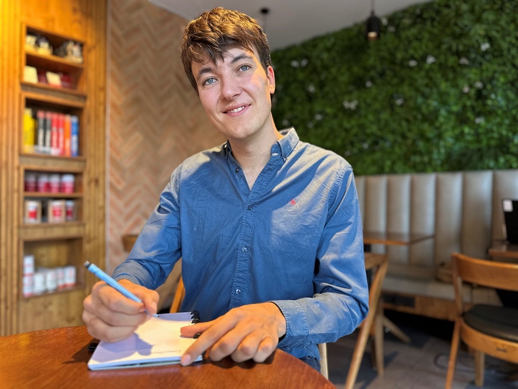 Sam van Tol, who is originally from the Netherlands, has created a sustainable, eco-friendly notebook for children. (Marvin Charles/News24)