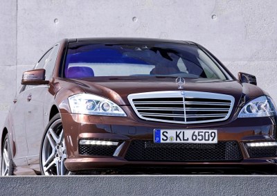 TYRE SMOKING S-CLASS: Has all the luxury trimmings you can imagine. Fast enough to trouble supercars once up to speed too.