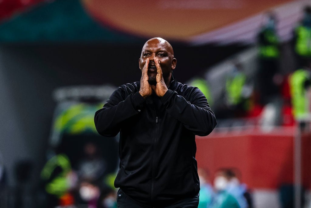 DOHA, QATAR - FEBRUARY 08: Al Ahly Head Coach Mosimane Pitso during the semi-final match between Al Ahly SC and FC Bayern Muenchen at Ahmad Bin Ali Stadium on February 8, 2021 in Doha, Qatar. (Photo by Eurasia Sport Images/Getty Images)