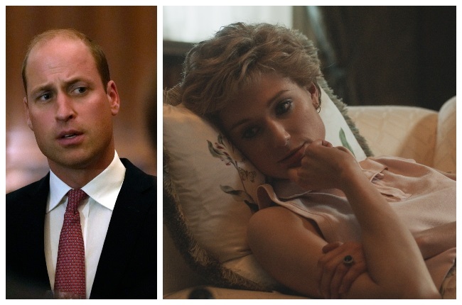 Prince William is said to be unhappy about The Crown's decision to re-enact the BBC interview his mother (played by Elizabeth DeBicki) did in 1995. (PHOTO: Gallo Images/Getty Images/Netflix)