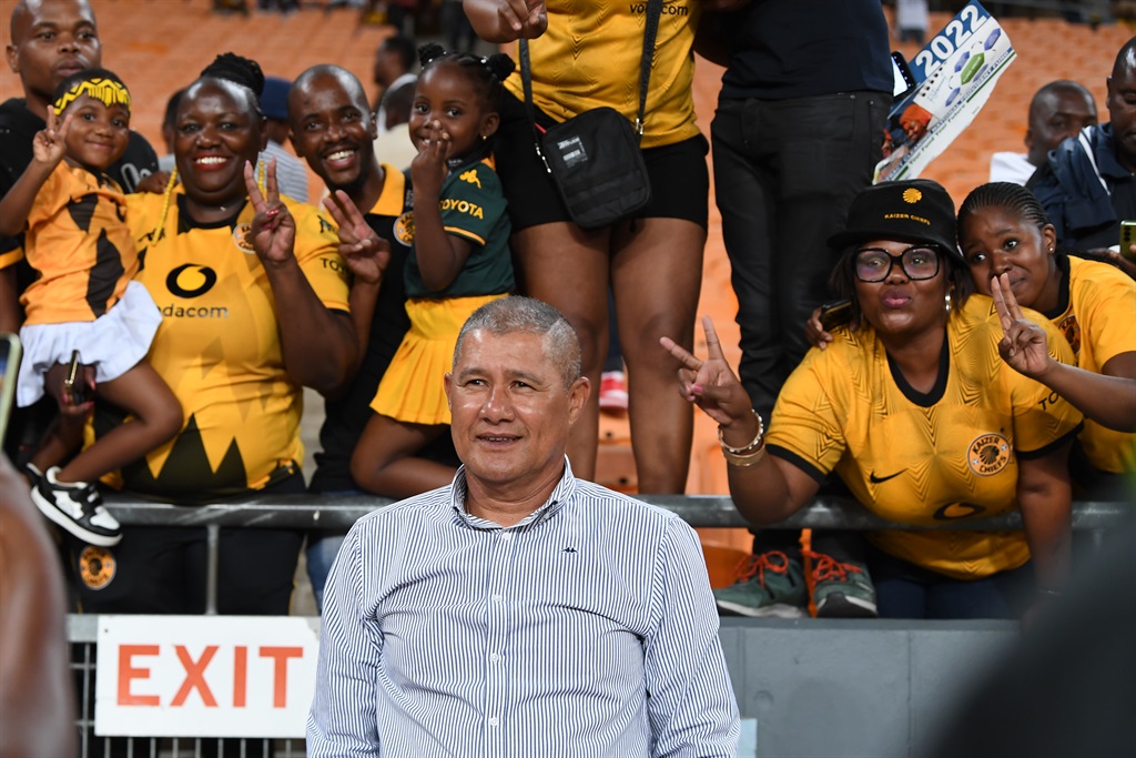 JOHANNESBURG, SOUTH AFRICA - MARCH 05: Kaizer Chiefs coach Cavin Johnson meets fans during the DStv Premiership match between Kaizer Chiefs and Golden Arrows at FNB Stadium on March 05, 2024 in Johannesburg, South Africa. (Photo by Lefty Shivambu/Gallo Images)
