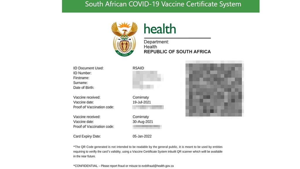 UPDATE SA s digital Covid 19 vaccine certificate is officially live