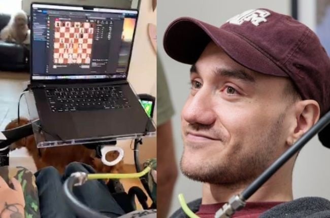 For many years Nolan Arbaugh couldn’t play chess and now he spends hours doing so thanks to a chip in his brain. (PHOTOS: Beem/Planet/Magazine Features)