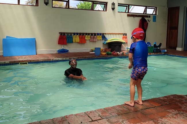 Nicole Maenzanise teaches at a swim school in Cape Town.