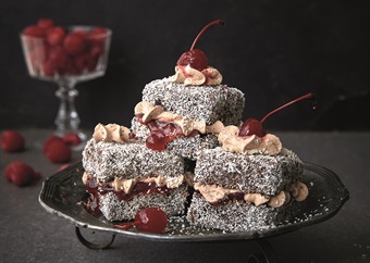 Lamingtons with a black forest twist