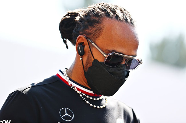 Lewis Hamilton of Great Britain and Mercedes GP walks in the Paddock before the F1 Grand Prix of Mexico at Autodromo Hermanos Rodriguez on November 07, 2021 in Mexico City, Mexico. 