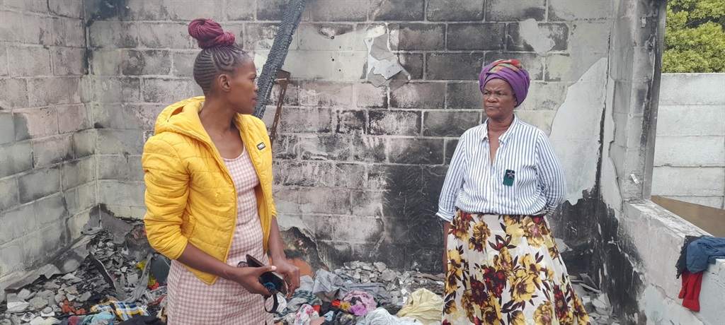 Nomafu Mdlambuzi and her mum Boniswa Mdlambuzi said their business was looted in 2023 and now the family home went up in flames. Photos by Lulekwa Mbadamane