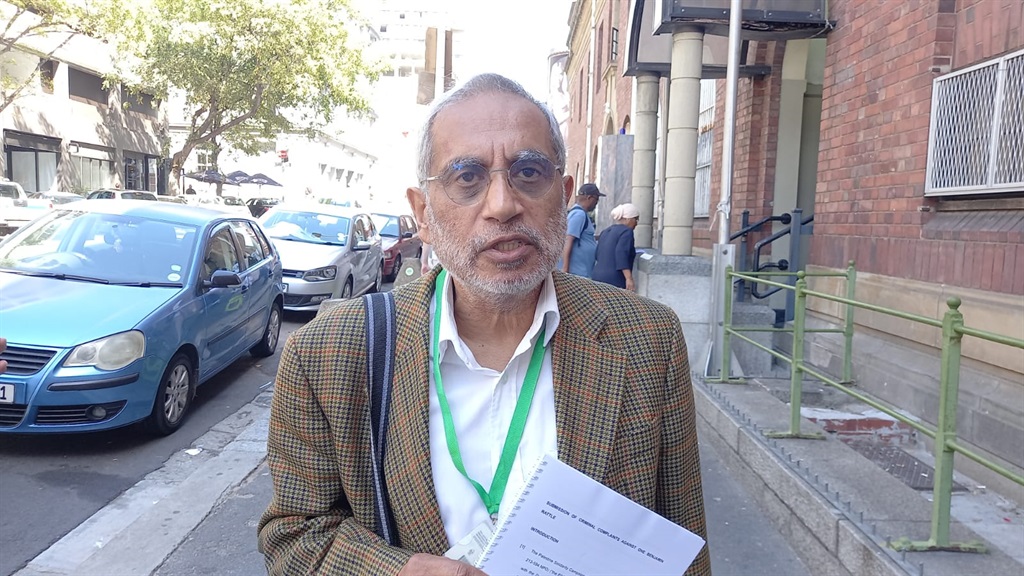 Usuf Chikte of the Palestine Solidarity Campaign. (Jenni Evans, News24)
