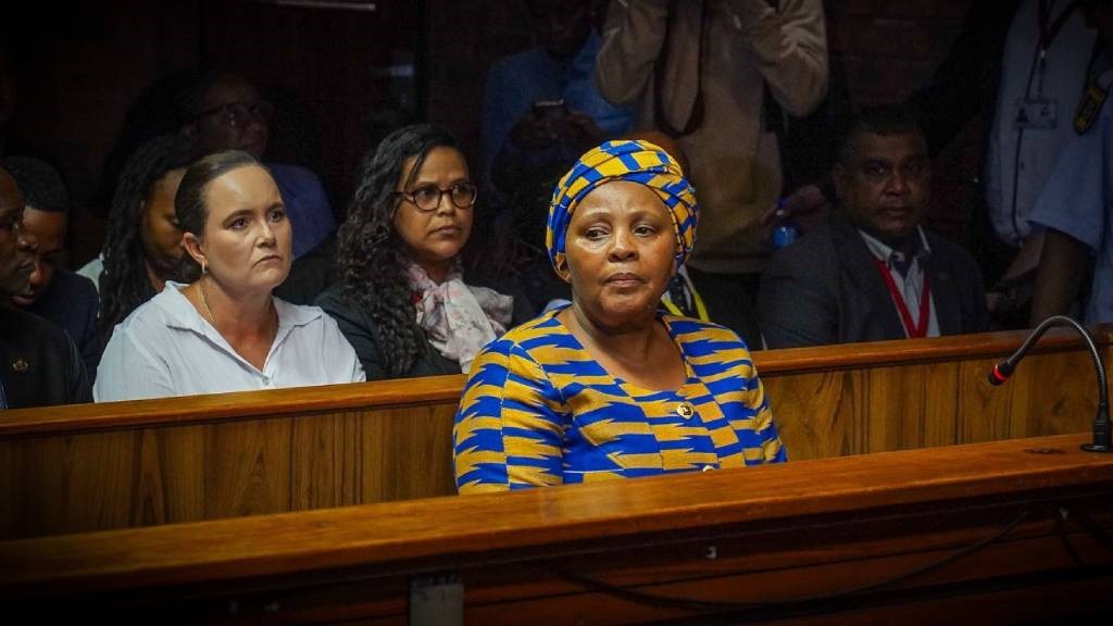 Former National Assembly Speaker Nosiviwe Mapisa-Nqakula in the dock at the Pretoria Magistrates' Court on Thursday