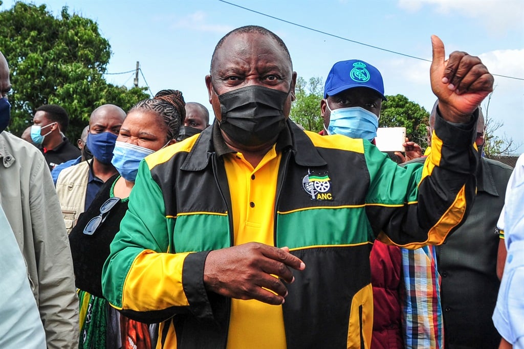 Presdent Cyril Ramaphosa in Kwamakhutha during the ANC's election campaign. Photo: Darren Stewart/Gallo Images