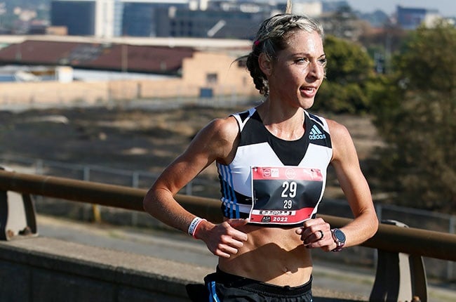Olympian Gerda Steyn, seen here taking part in the ABSA run, was far more relieved than excited at winning the 2024 Two Oceans marathon for a fifth consecutive time. (Felix Dlangamandla/Supplied)