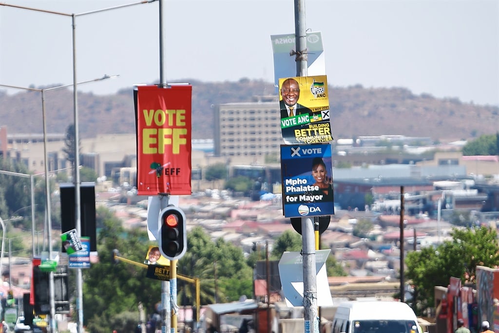 Municipal election posters of political parties in Soweto.