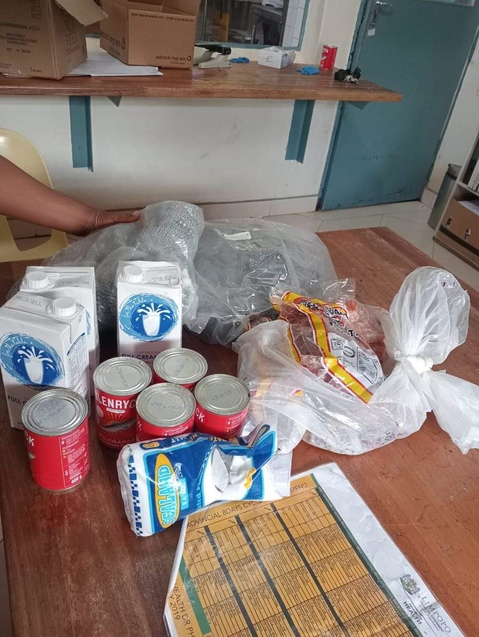 Stolen patient's food from the hospital allegedly found with Ndutanyeni Muvhali. Photo supplied