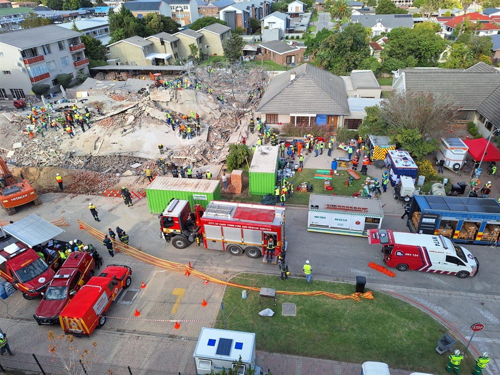 Rescuers have retrieved 39 with 36 others still under the rubble. Photo Supplied/George Municipality