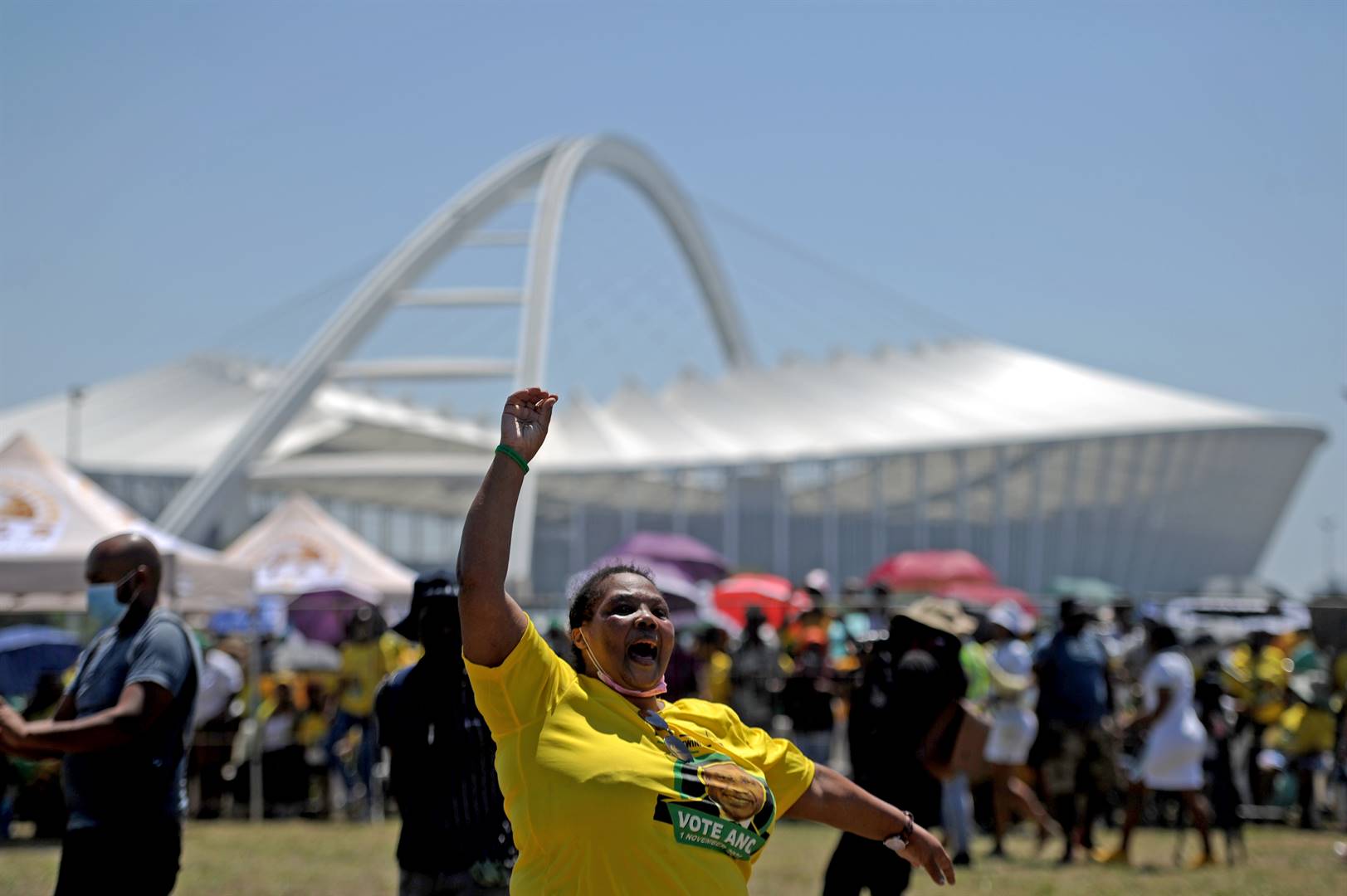 Hundreds of people gathered at the People's Park in Durban to pray for the wellbeing of former president Jacob Zuma who is out of jail on medical parole. Photo: Tebogo Letsie