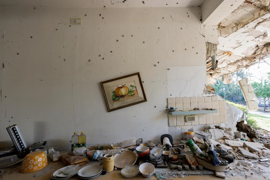 A view of a damaged house six months after the deadly 7 October 2023 attack on Israel by Palestinian Islamist group Hamas, at the Kibbutz Kfar Aza, Israel, 7 April 2024. Reuters/Amir Cohen 