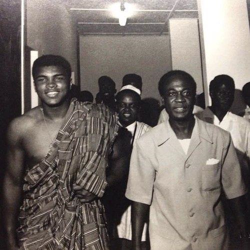 Muhammad Ali popularised Kente cloth. On a visit to Ghana, the then heavyweight champion of the world wore the cloth throughout his visit and press stops. Picture: Gary Al-Smith / Huffington Post