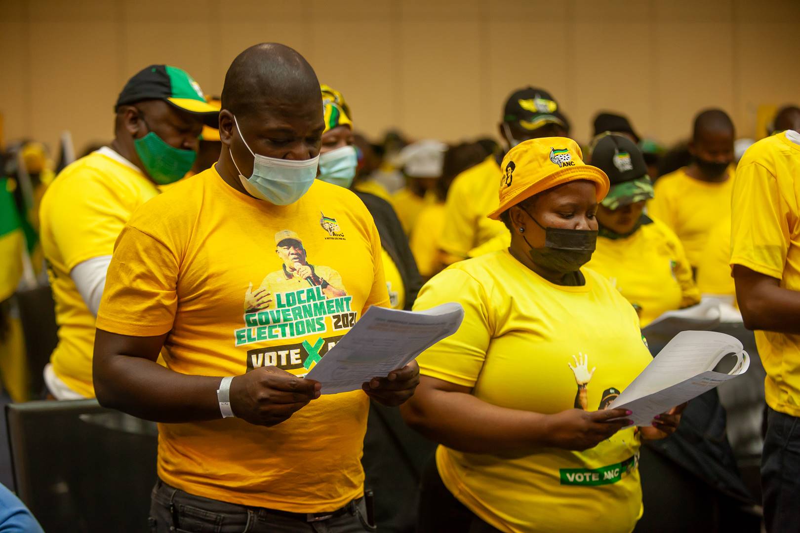ANC councillor candidates at the inaugural roll call event at Alberton Civic Centre on Tuesday. Photo: Papi Morake/Gallo Images