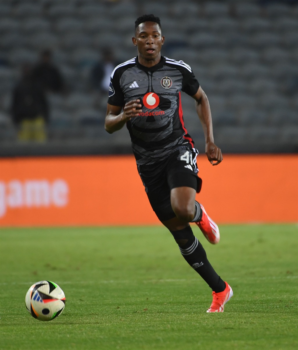 JOHANNESBURG, SOUTH AFRICA - MAY 08: Thalente Mbatha of Orlando Pirates during the DStv Premiership match between Orlando Pirates and Chippa United at Orlando Stadium in May 08, 2024 in Johannesburg, South Africa. (Photo by Lee Warren/Gallo Images)