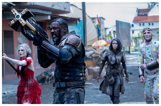 Reassembled (from left): Harley Quinn (Margot Robbie), Bloodsport (Idris Elba), Ratcatcher 2 (Daniela Melchior) and Polka-Dot Man (David Dastmalchian) are part of the new Suicide Squad. (PHOTO: Warner Bros. Pictures)