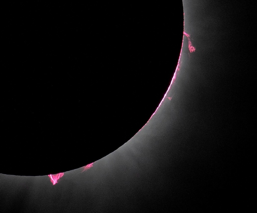 Solar prominences are seen during a total solar ec