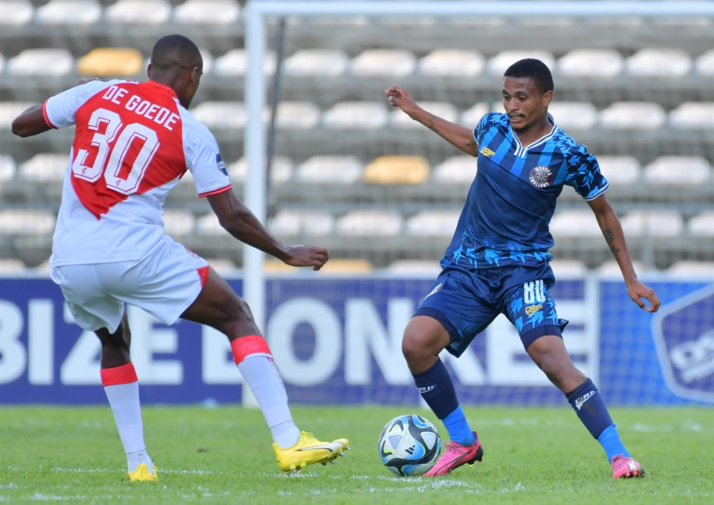 Augustine Mahlonoko during the DStv Premiership match between Cape Town Spurs and Moroka Swallows at Athlone Stadium on 31 March 2024 in Cape Town, South Africa. 