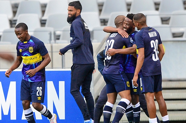 Cape Town City players celebrate.(Photo by Ryan Wilkisky/BackpagePix/Gallo Images)