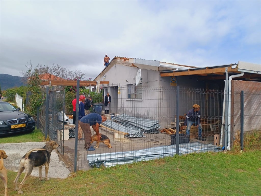 The family home whose roof was blown away and inside the house was flooded by the devastating weather. (Lisalee Solomons / News24)