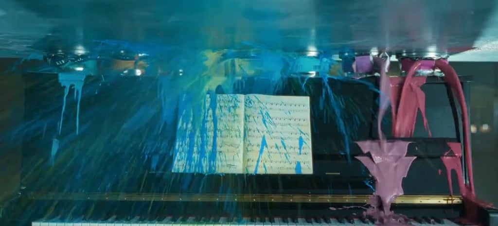 A piano and paint are destroyed by an industrial crusher in Apple's new iPad ad. Image: X