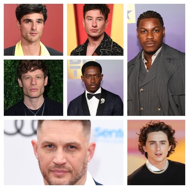 Some of the other contenders for the role of James Bond are, from top left, Jacob Elordi, Barry Keoghan, John Boyega, Damson Idris, Grant Winchester, Tom Hardy and Timothee Chalamet. (PHOTOS: Gallo/Getty Images)
