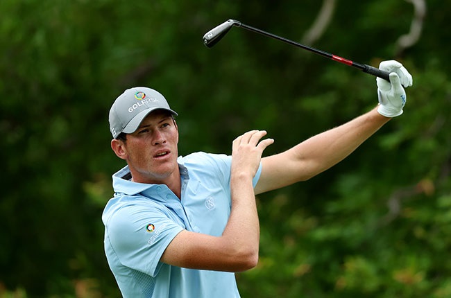 South African amateur golfer Christo Lamprecht plays a shot on the DP World Tour. (Luke Walker/Getty Images)