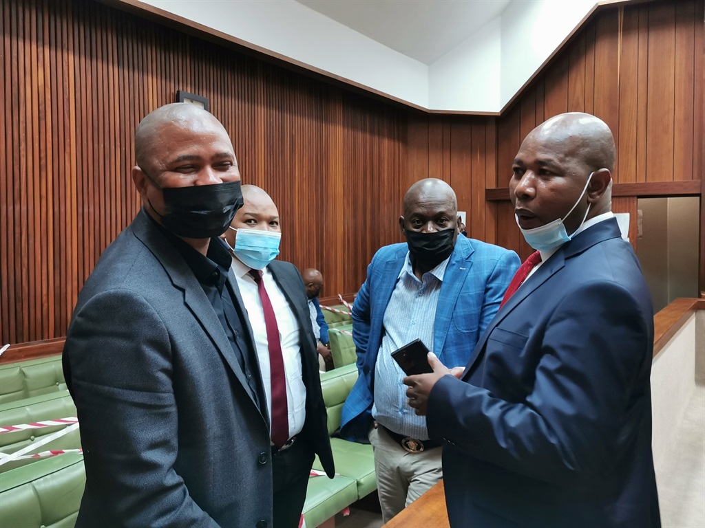 Public Works and Infrastructure MEC Babalo Madikizela (left) and his lawyer, Mvuzo Notyesi at the Bhisho High Court. Photos Lubabalo Ngcukana/City Press 