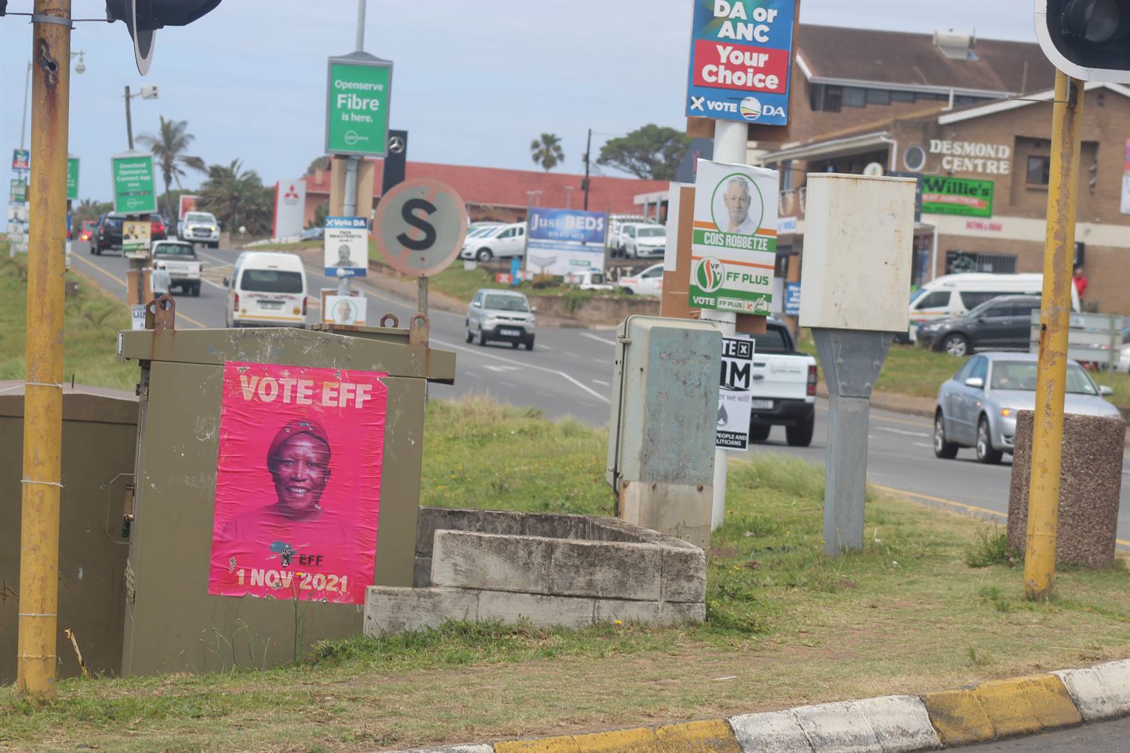 Residents have raised concerns over the EFF’s election posters glued to electricty boxes on the KZN South Coast.