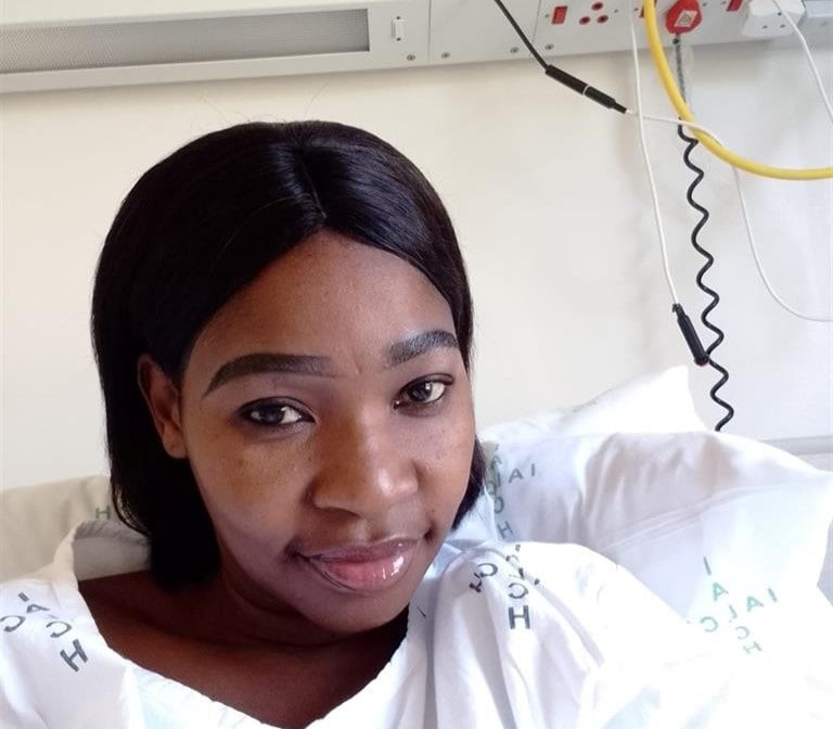 Gospel star Fikile Mlomo, who has spent her 42nd birthday in hospital.