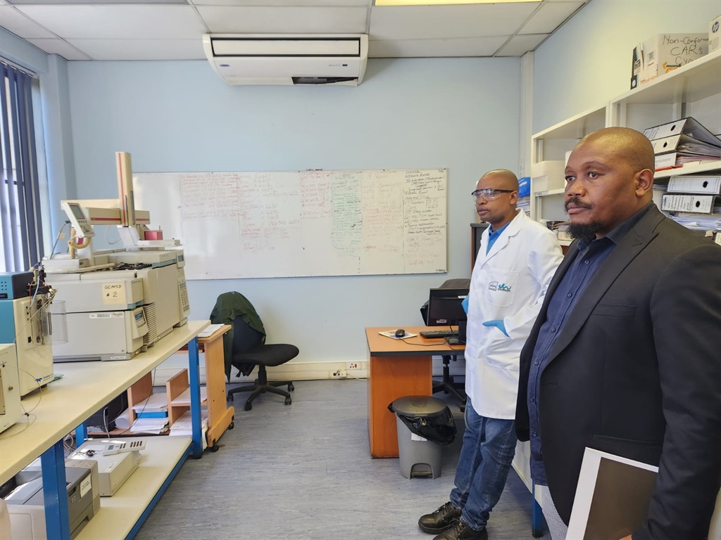 Environment and Infrastructure Services MMC Jack Sekwaila at the Johannesburg Water Cydna laboratory. (Alex Patrick/News24)