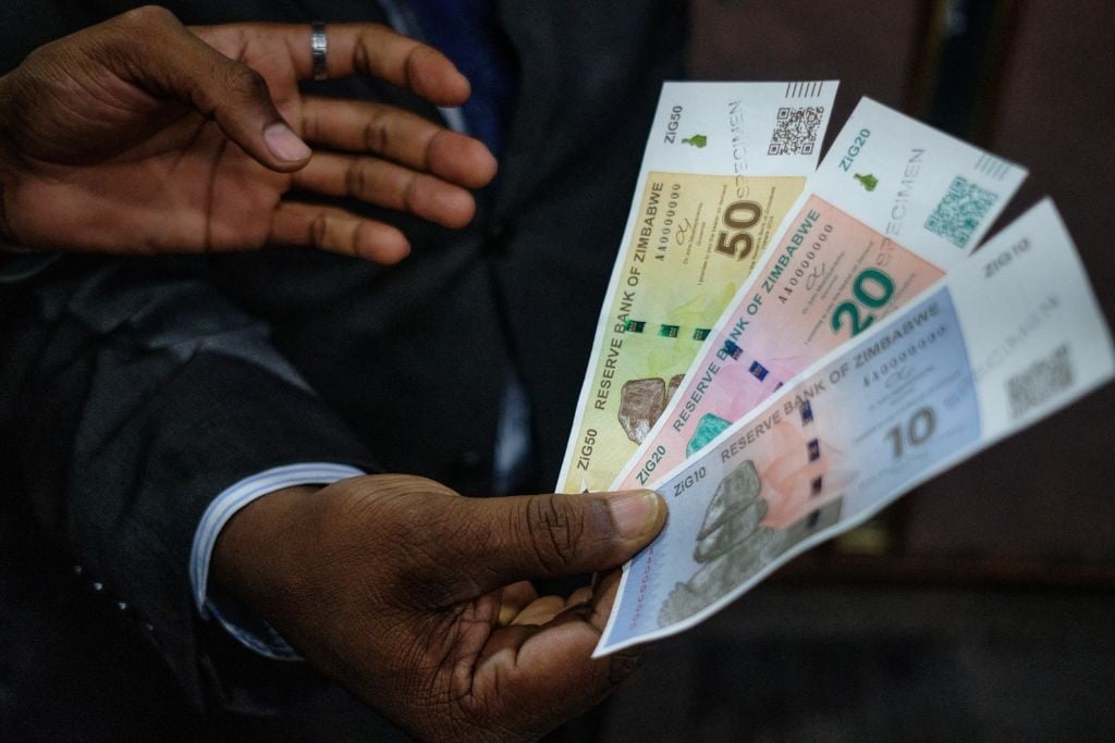 Zimbabwe Reserve Bank Governor John Mushayavanhu recently announced the launch by the central bank of the ZiG (Zimbabwe Gold). (Jekesai Njikizana/ AFP)
