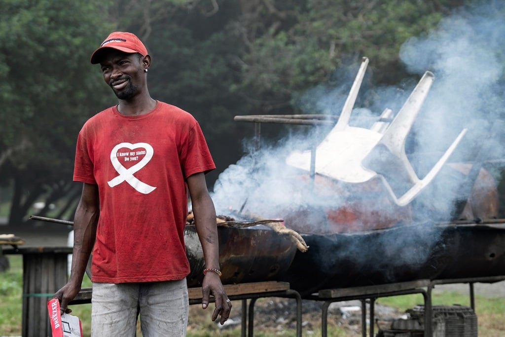 Bathabile Mhlahlo,32, braais meat at Ebuhlanti and says informal business people working along the beachfront have been neglected. (Luke Daniel/News24)