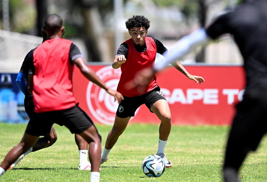 Tremaine Eastmond of Cape Town Spurs during the DStv Premiership 2023/24 training session for Cape Town Spurs at Ikamva on 30 October 2023 