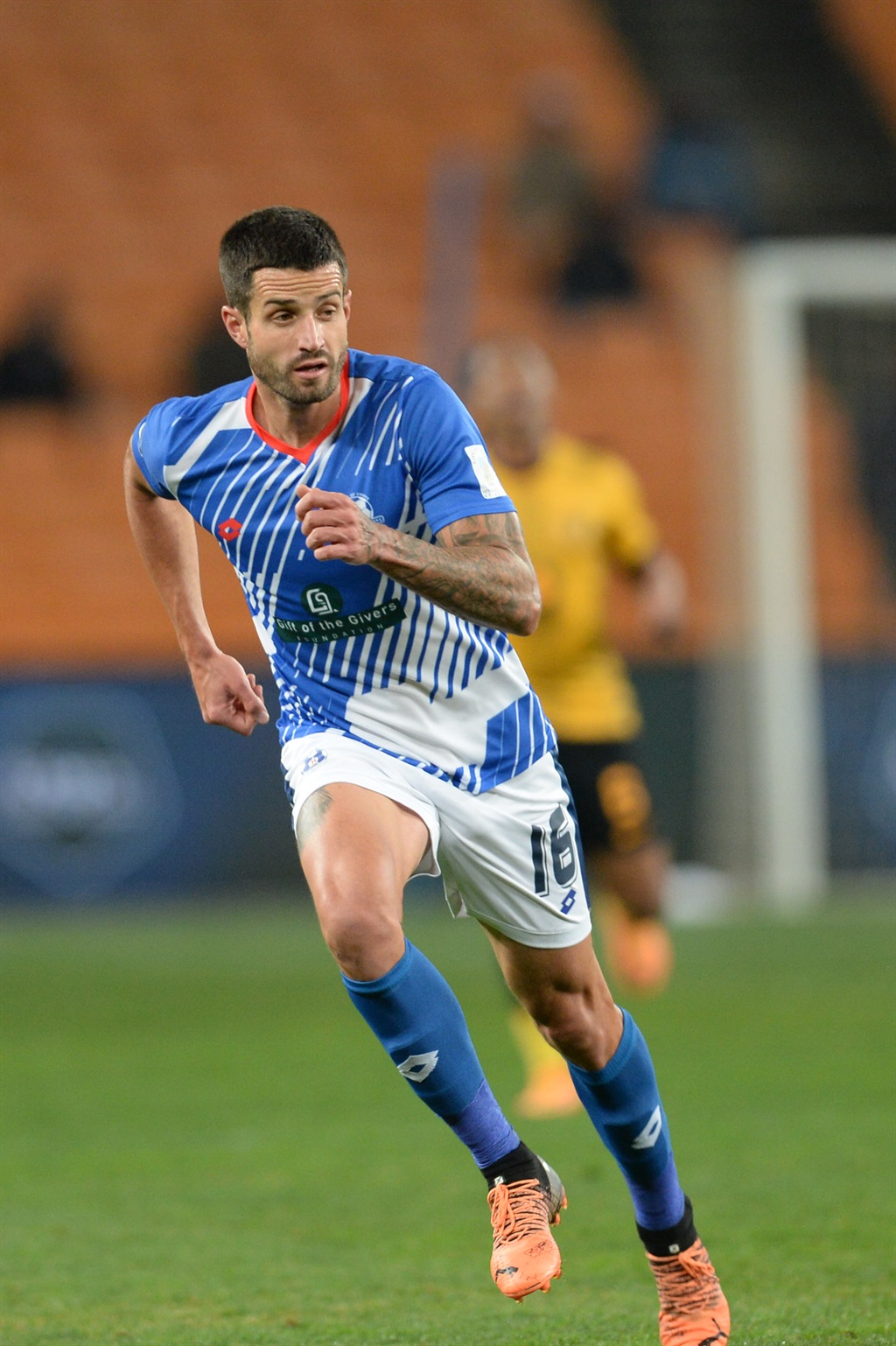JOHANNESBURG, SOUTH AFRICA - AUGUST 09: Keagan Ritchie of Maritzburg United during the DStv Premiership match between Kaizer Chiefs and Maritzburg United at FNB Stadium on August 09, 2022 in Johannesburg, South Africa. (Photo by Lefty Shivambu/Gallo Images)